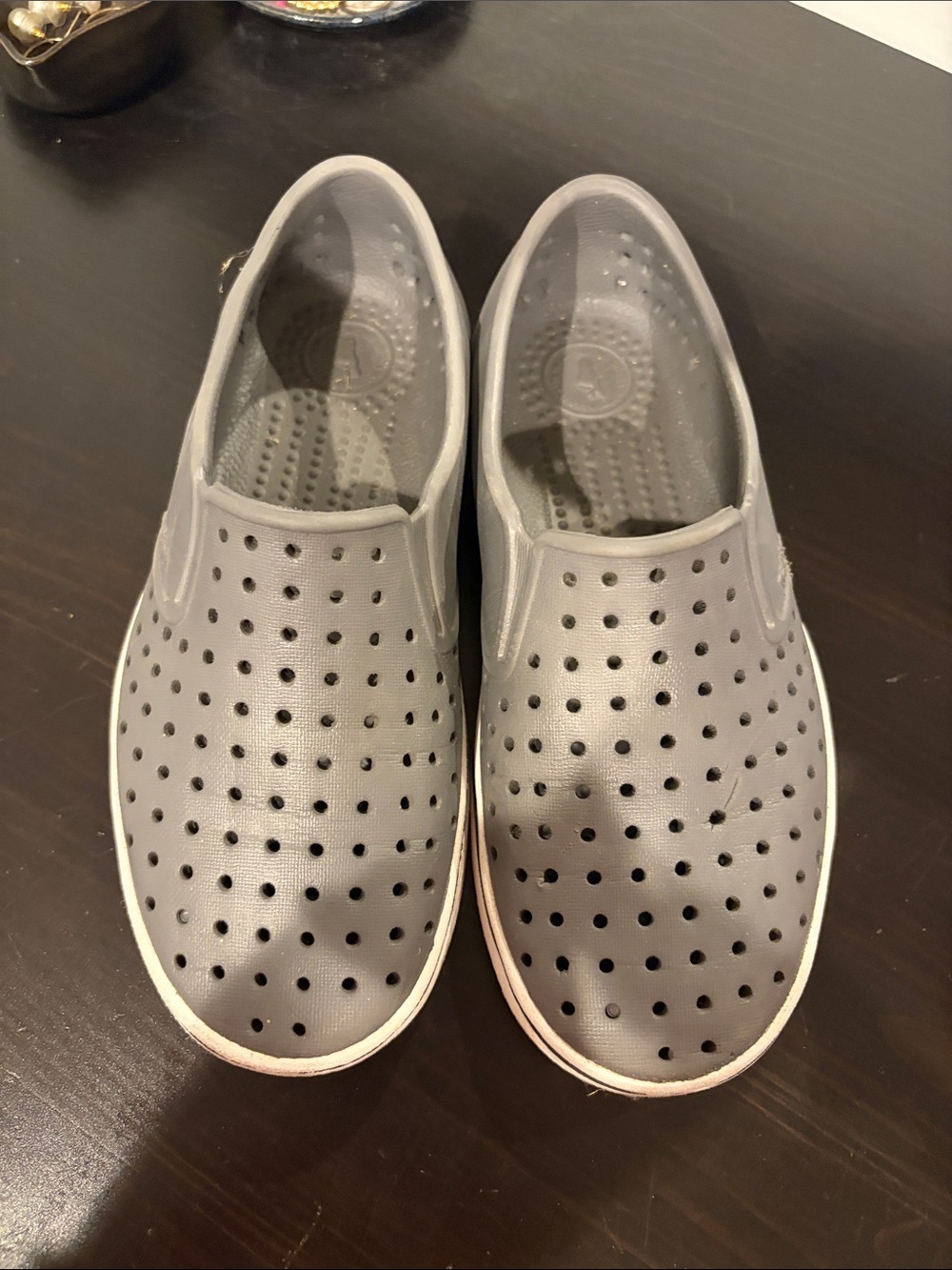 Kids Gray Native Slip-On Perforated Water-Resistant Shoe